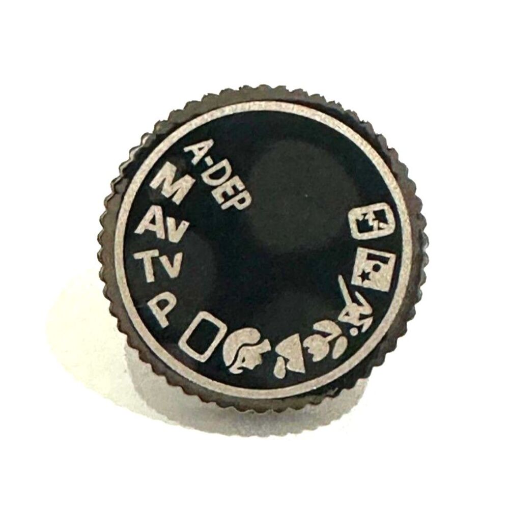 Gunmetal Camera Mode Dial Lapel Pin, for Photographers & Camera Enthusiasts